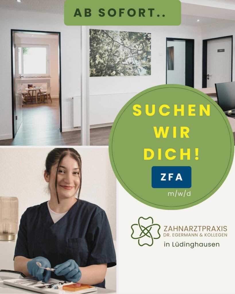 ZFA - Jobangebot, Lüdinghausen, Zahnarzt, Stellenausschreibung